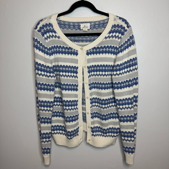 Vintage Levi’s Knit Button Front Cardigan Sweater Blue White Grandmacore - Picture 1 of 10